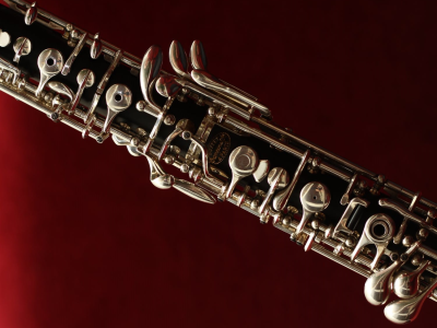 close-up of an oboe